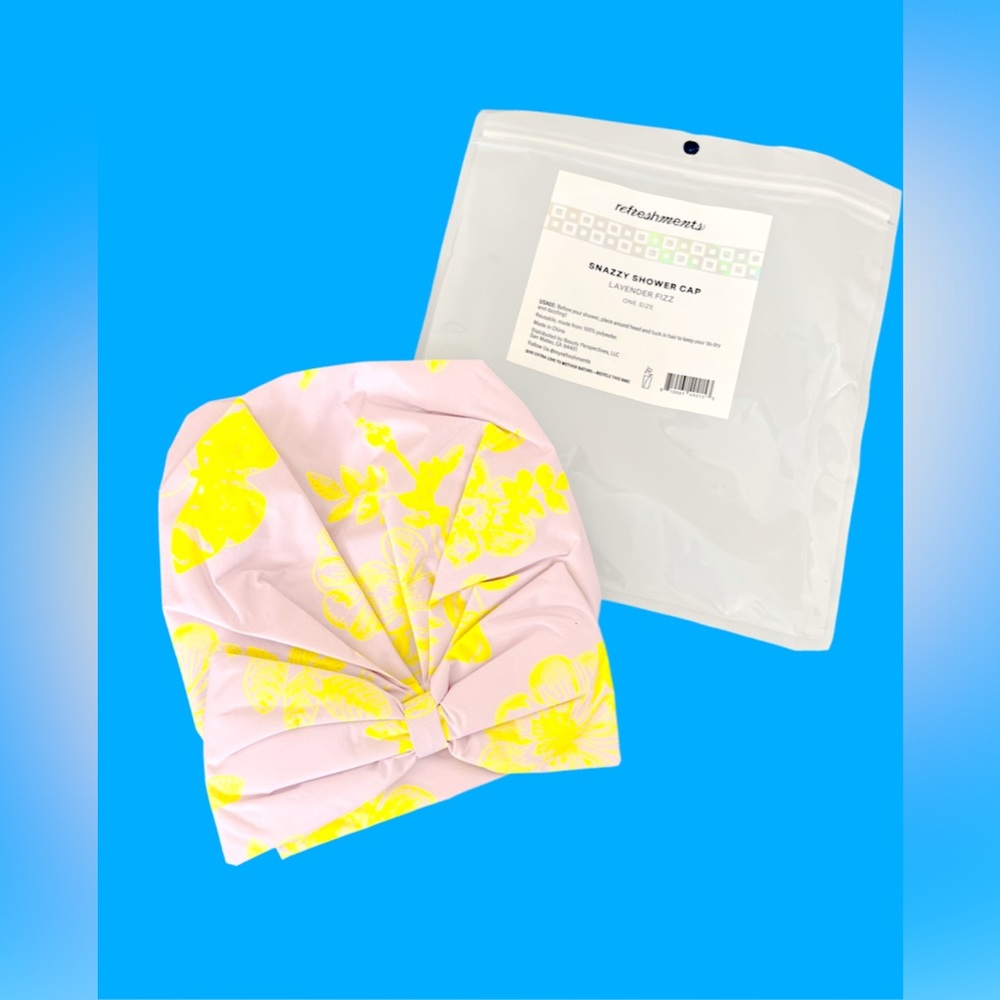 REFRESHMENTS Snazzy Shower Cap in Lavender Fizz NWT
